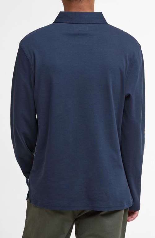Barbour Long Sleeve Cornpatch Polo Shirt In Blue