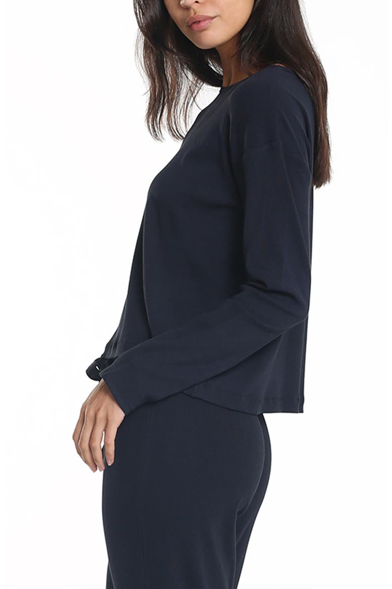 Luxe Rib Pajamas, Alternate, color, BLACK