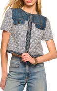 Ramy Brook Libby Denim & Tweed Crop Jacket