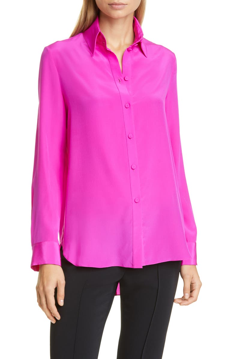 Adam Lippes Silk Crêpe de Chine Blouse, Main, color, 