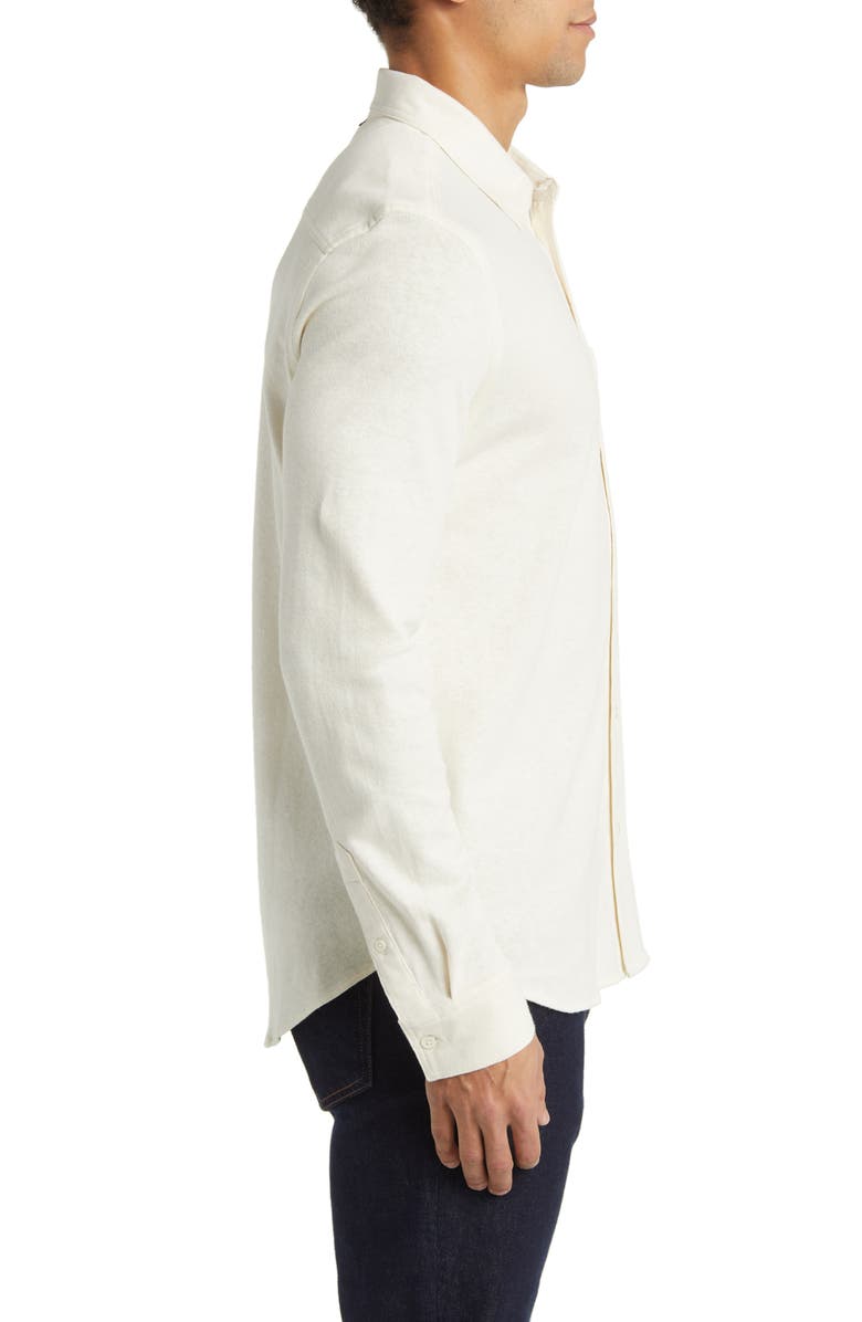 Billy Reid Hemp & Cotton Knit Button-Up Shirt, Alternate, color, 