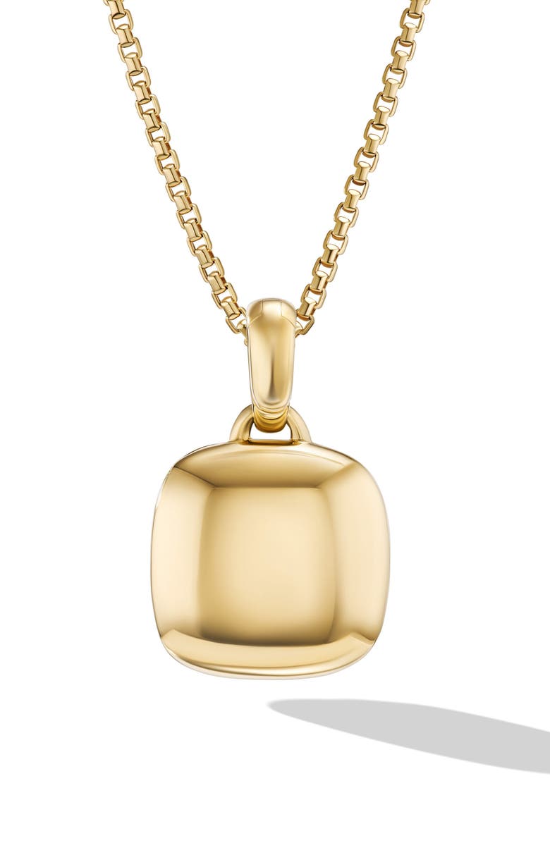 David Yurman Sculpted Cable 18K Yellow Gold Square Locket, 14.5mm, Alternate, color, 18K Yellow Gold
