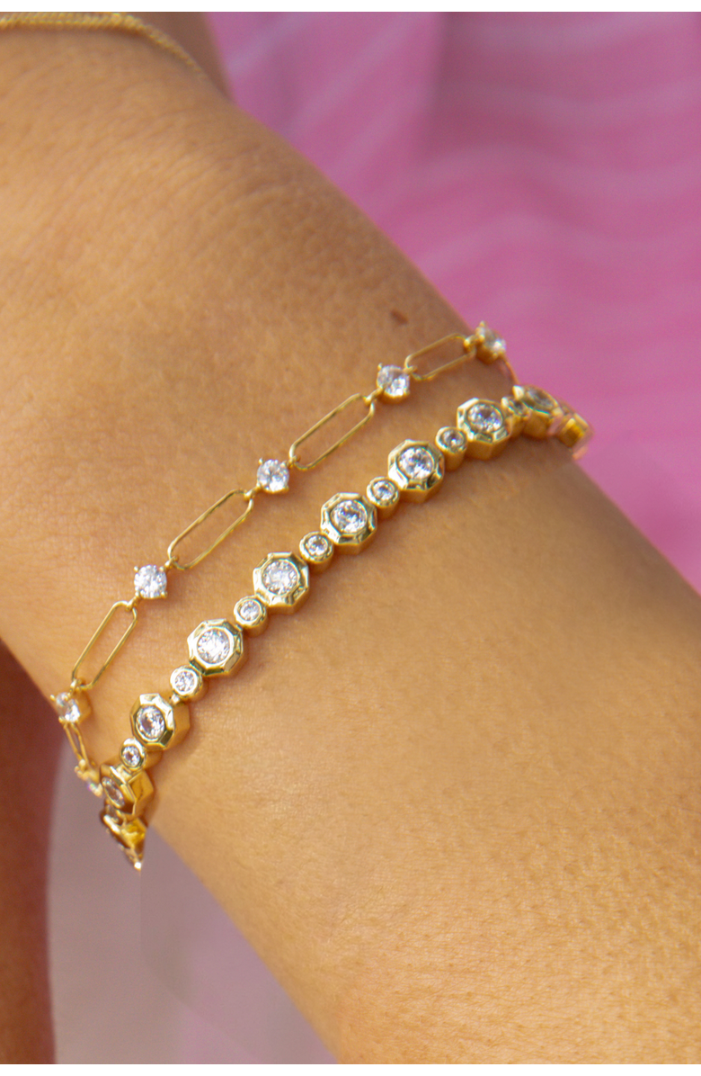 Electric Picks Showgirl Bracelet Set of 2, Alternate, color, Gold