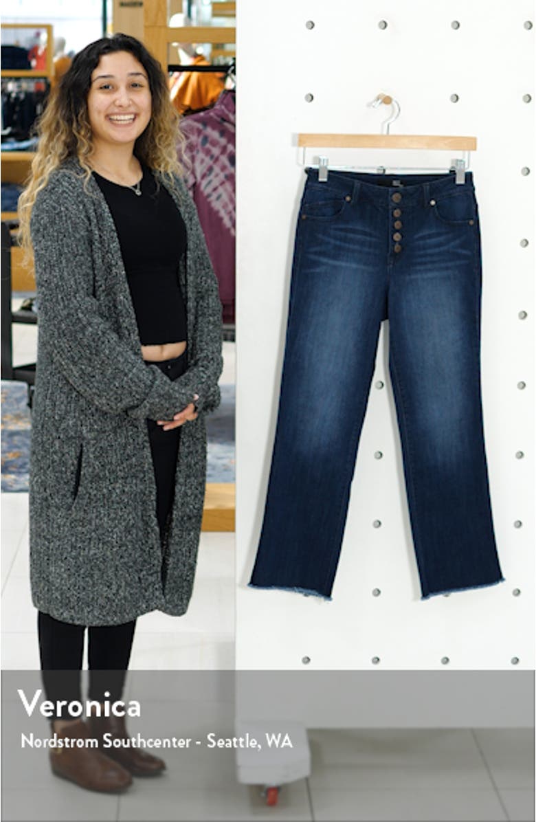 Button Front High Waist Crop Flare Jeans, sales video thumbnail