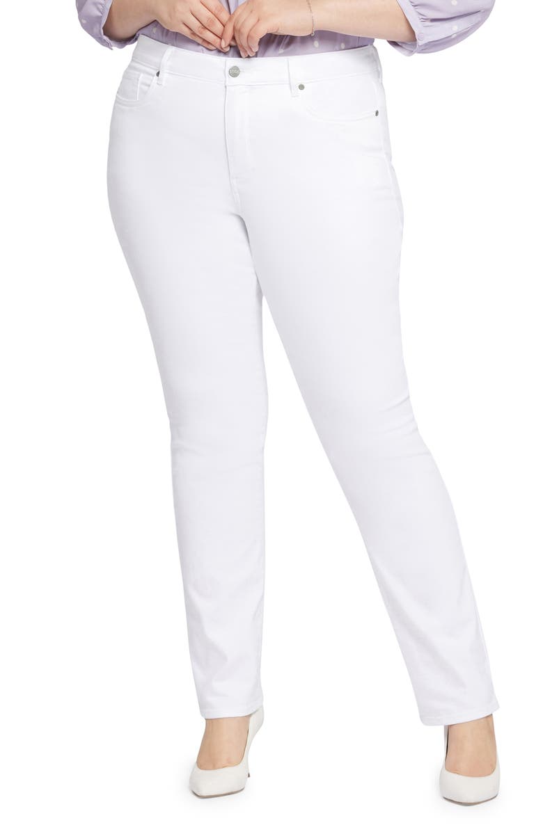 NYDJ Marilyn Straight Leg Jeans, Main, color, Optic White
