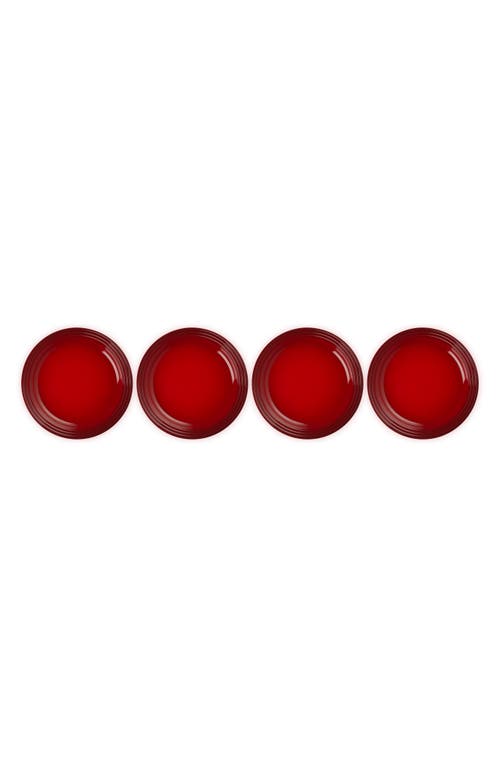 Le Creuset Vancouver Set Of 4 Salad Plates In Cerise