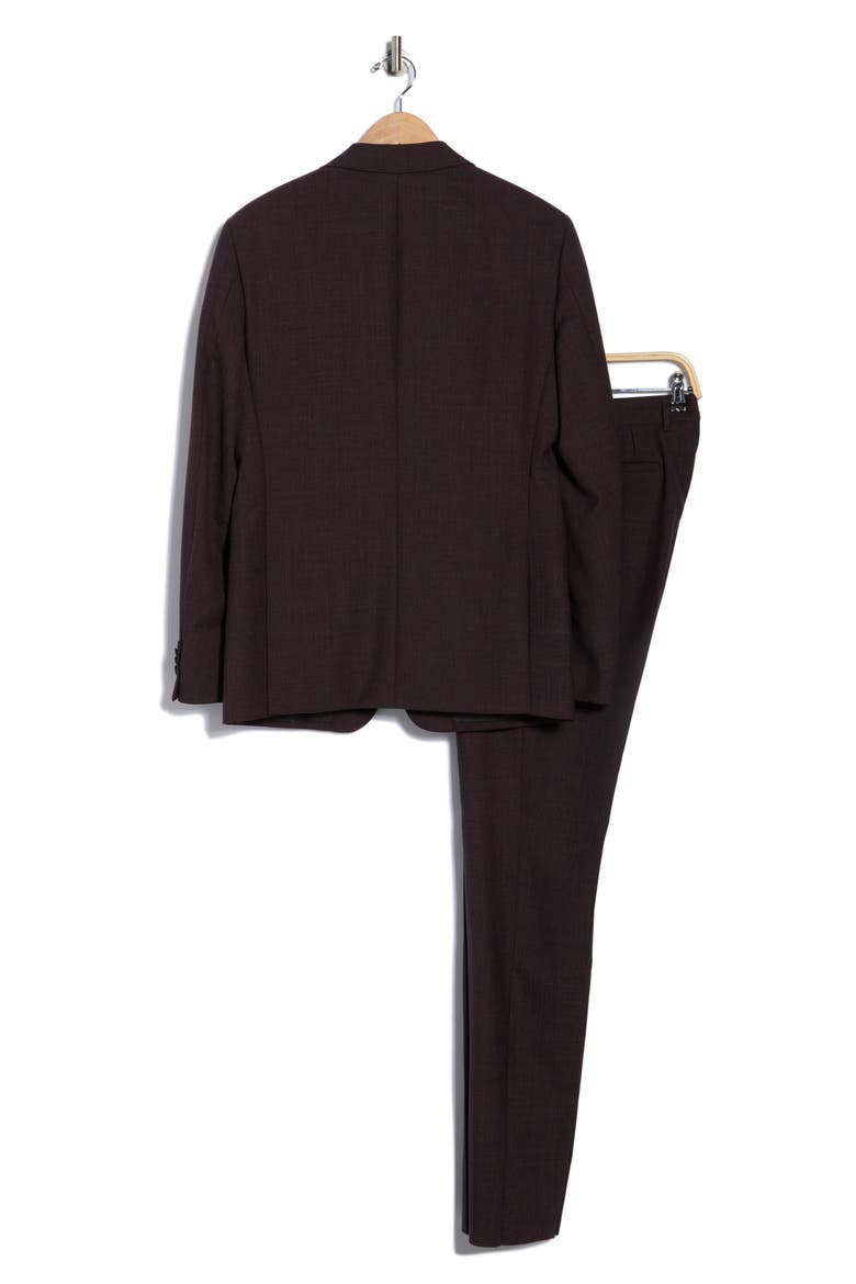 Solid Neat Wool Blend Suit, Alternate, color, BURGUNDY