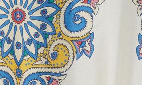 Etro Cap Sleeve Mixed Media Sweater In Pervinca