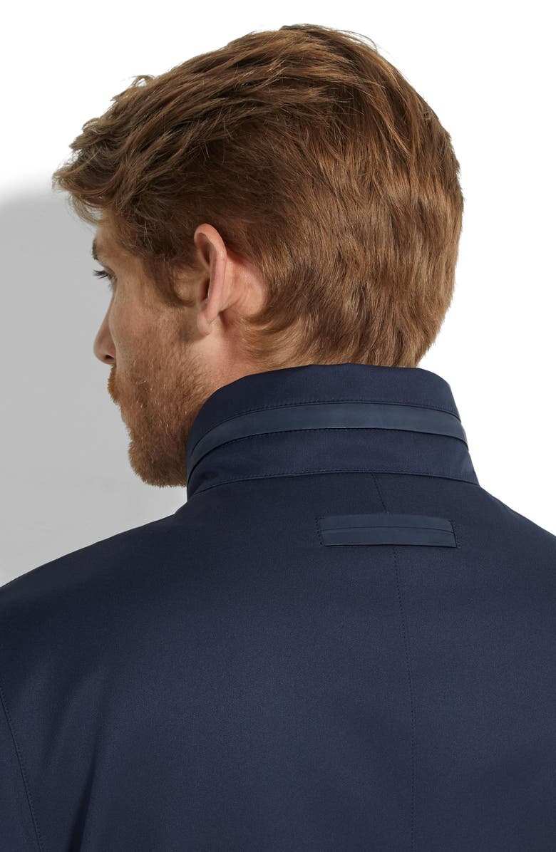 ZEGNA Water Repellent Microfiber Twill Field Jacket, Alternate, color, Ink Blue