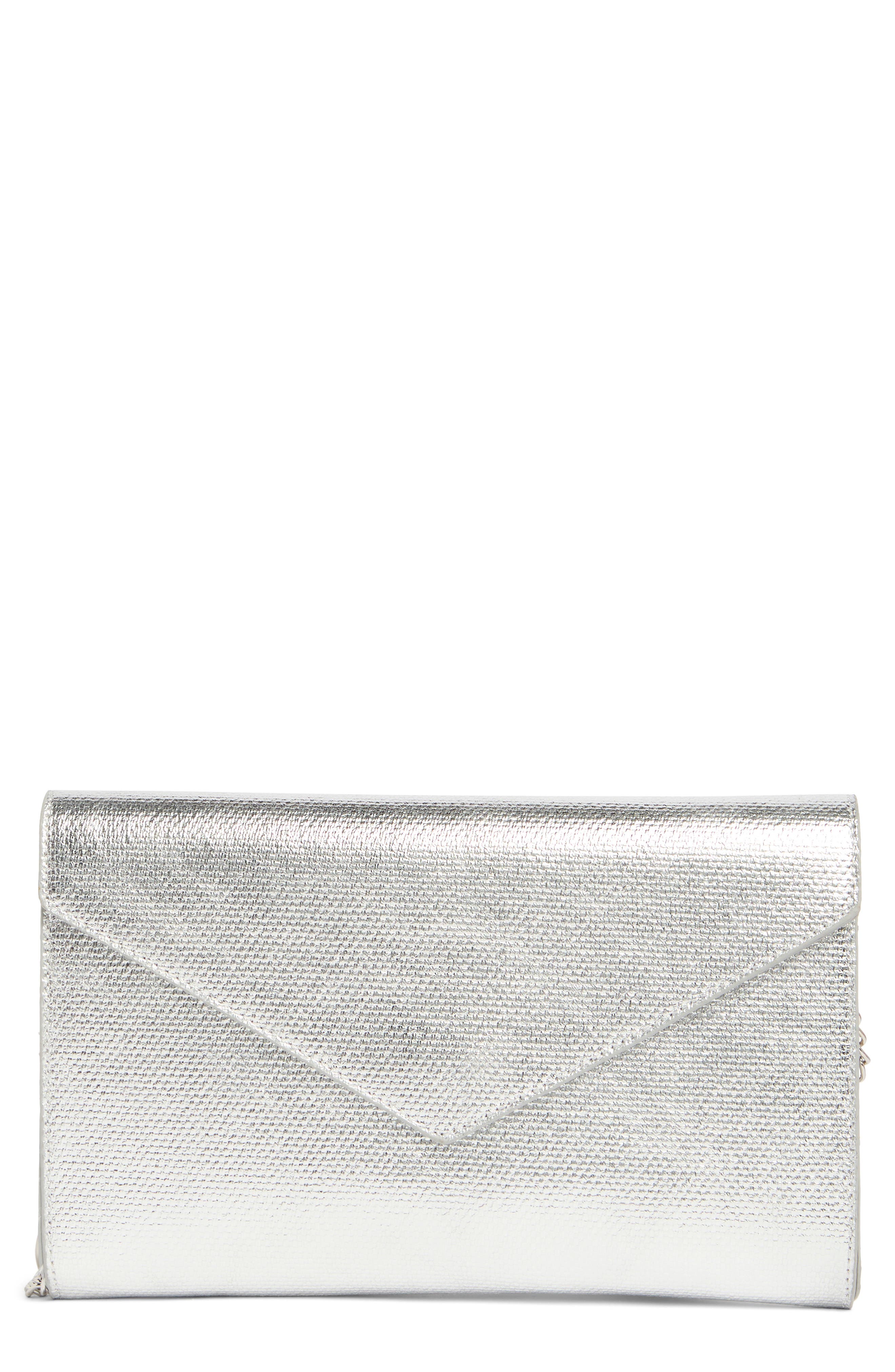Envelope Clutch, Main, color, SILVER