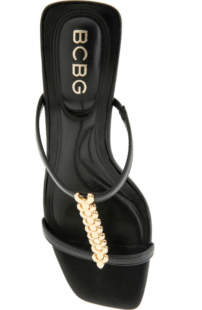 BCBGeneration Ratina Chain Trim Sandal, Alternate, color, Black