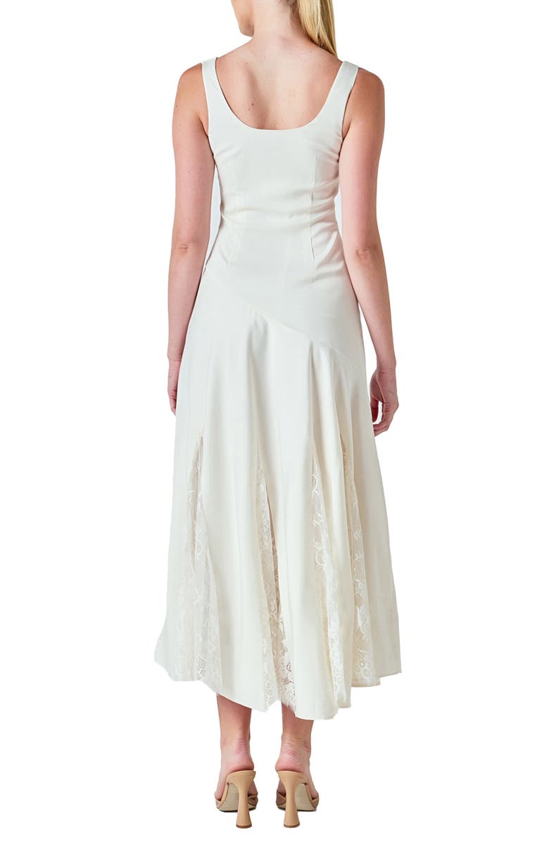 Endless Rose Lace Inset Satin Dress, Alternate, color, Ivory