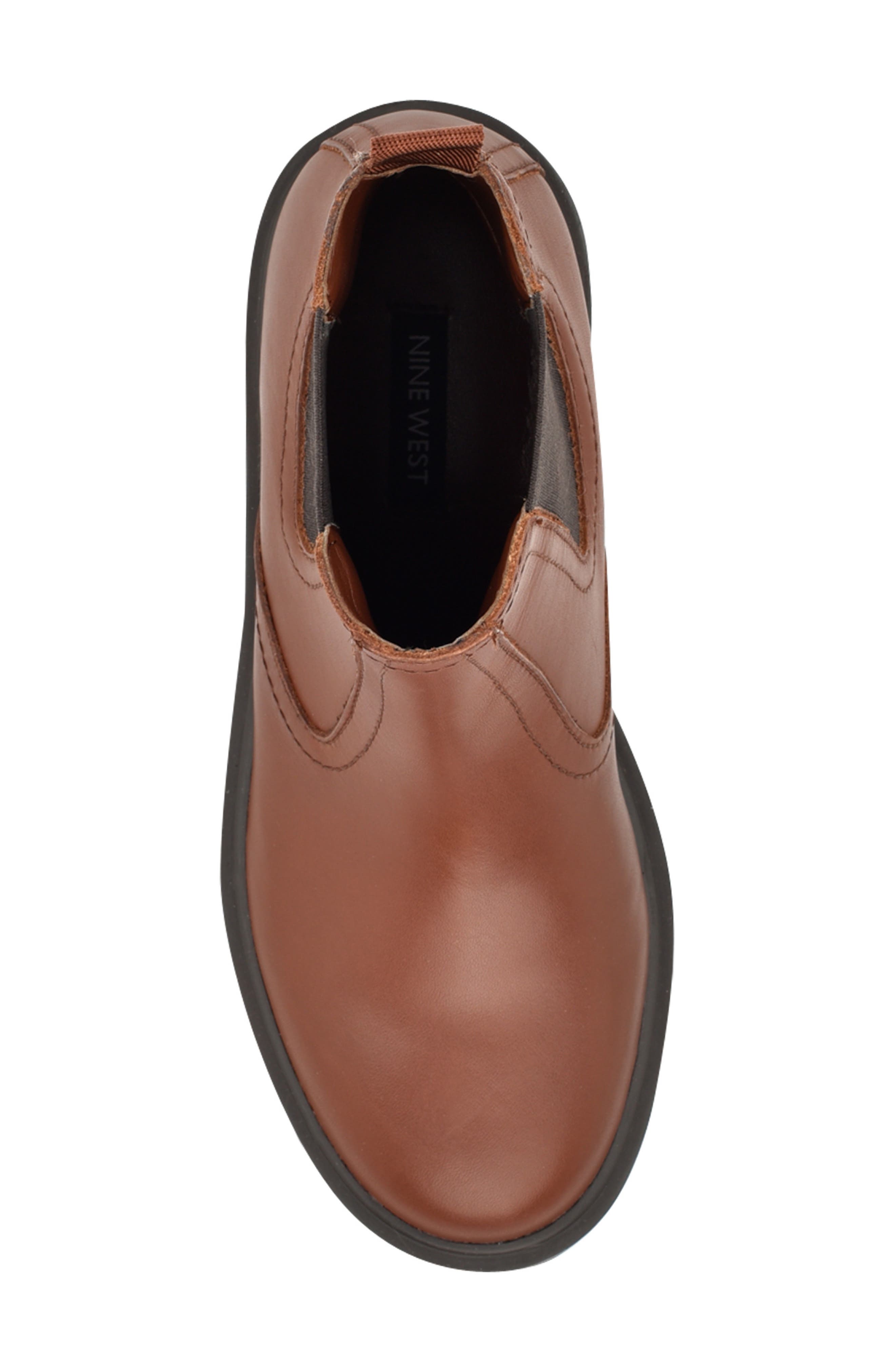 Nine West Yeeps Chelsea Boot, Alternate, color, Brown Leather