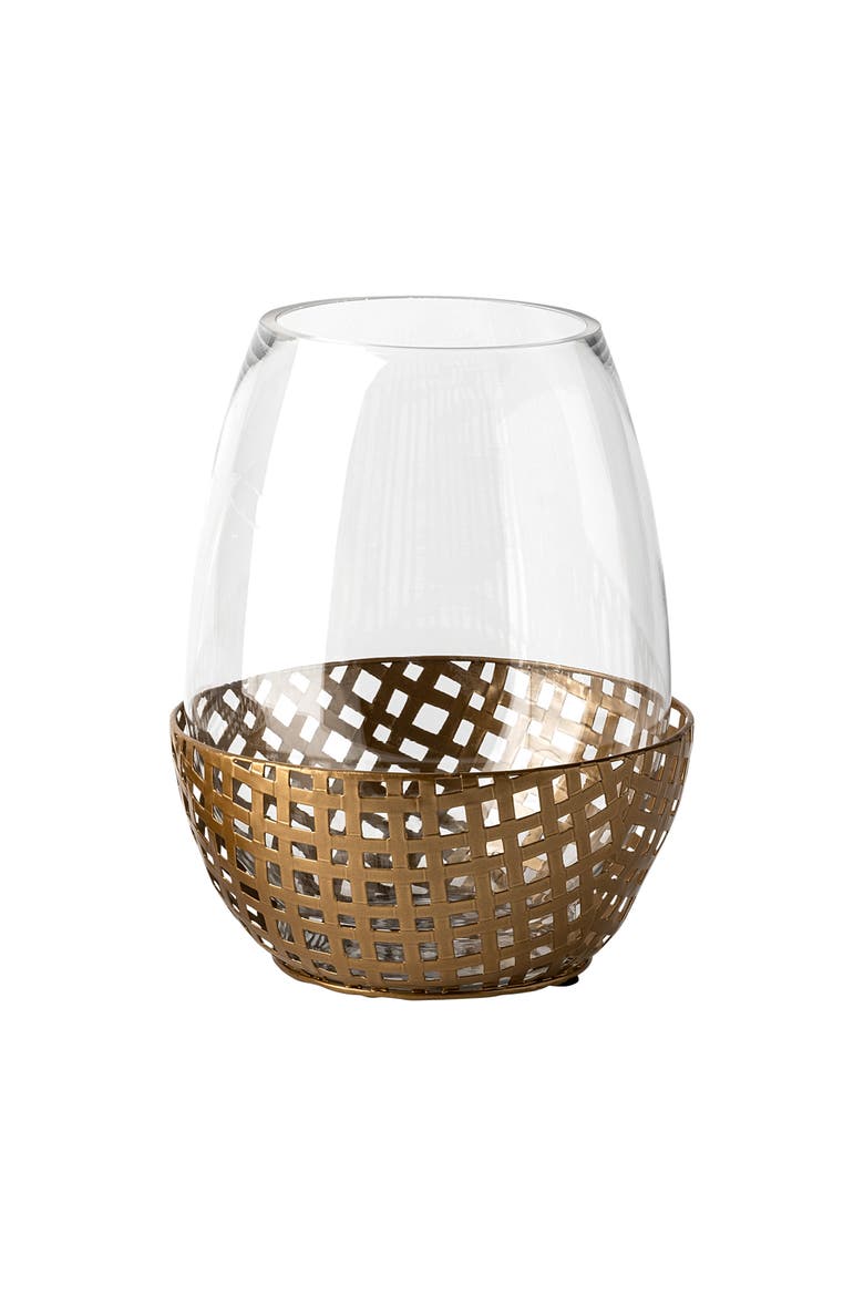 Reena Woven Metal Base Table Candle Holder, Alternate, color, Gold