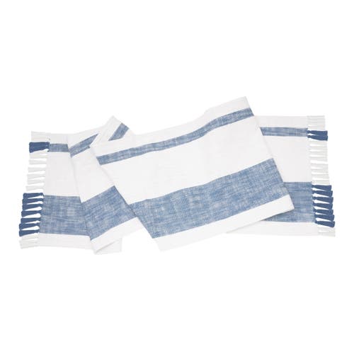 Carol & Frank Morgan Striped Table Runners Collection In Blue