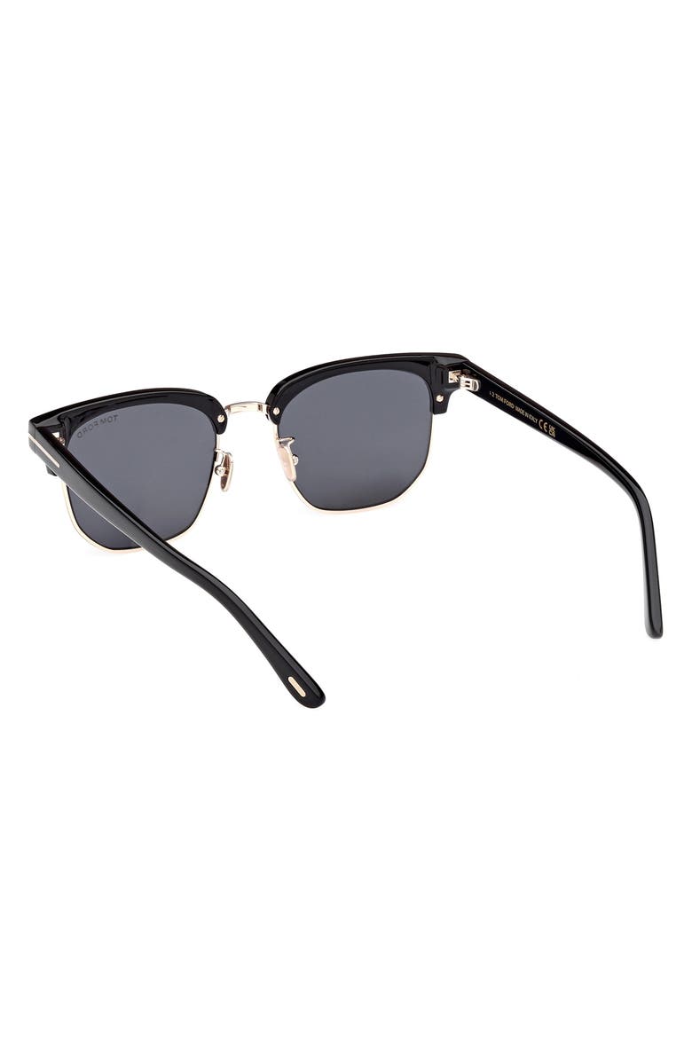 TOM FORD 54mm Square Sunglasses, Alternate, color, Shiny Black / Smoke