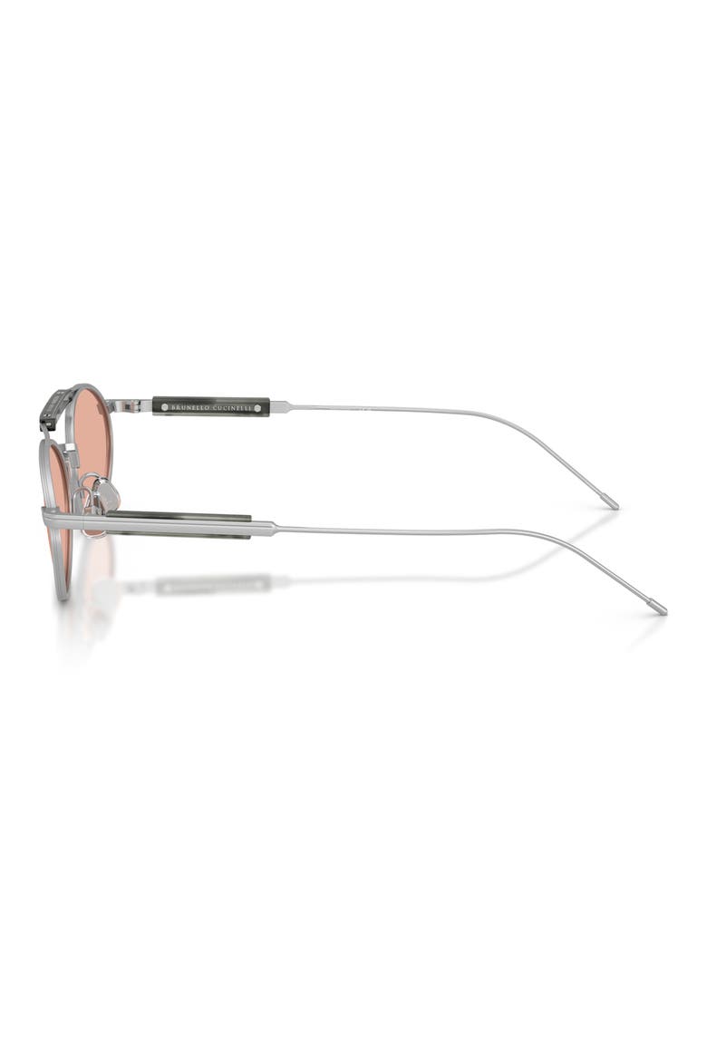 55mm Round Sunglasses, Alternate, color, SILVER / CHESTNUT