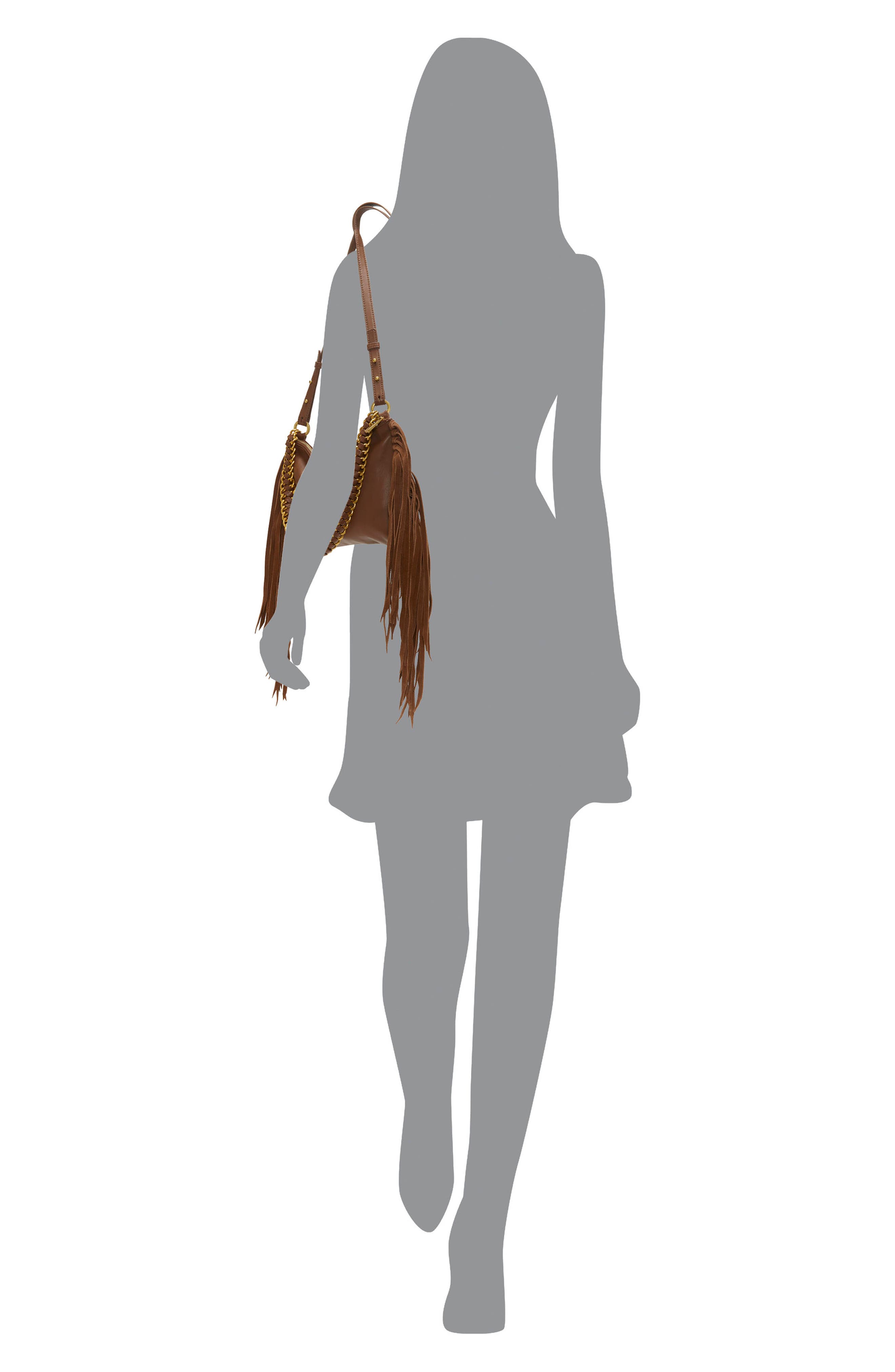 Vince Camuto Kokel Fringe Leather Crossbody Bag, Alternate, color, 