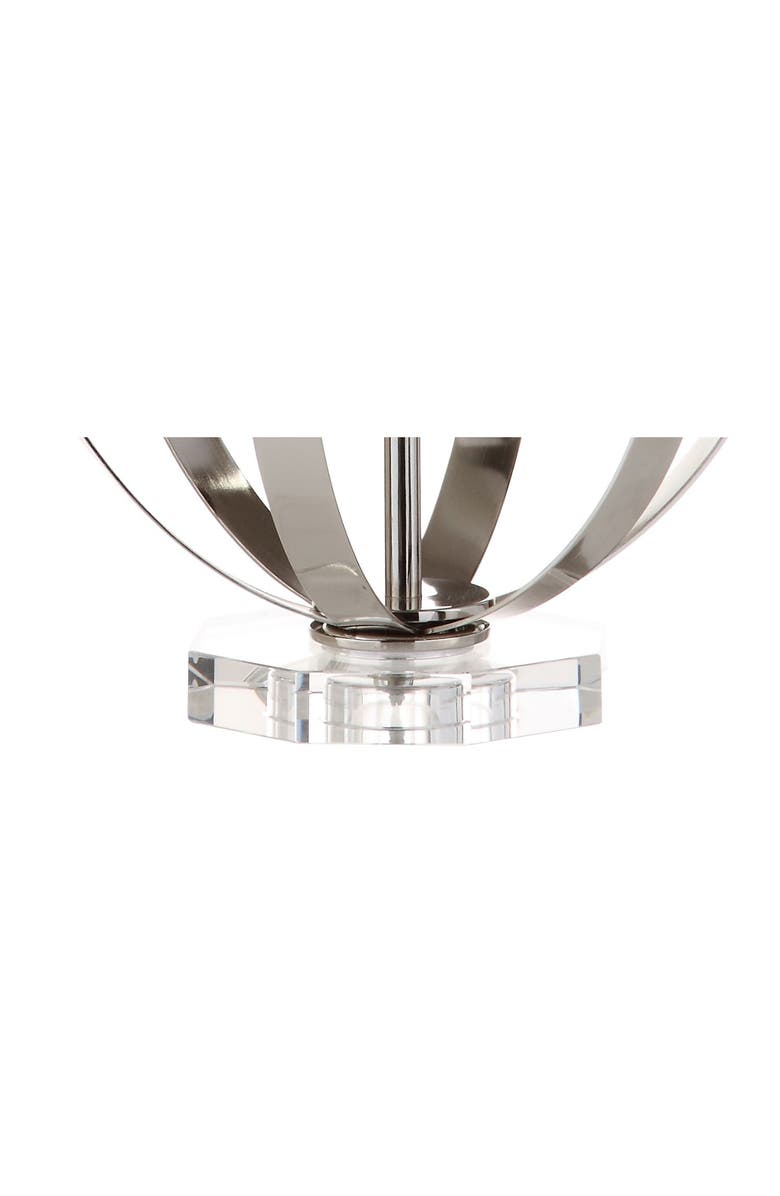 JONATHAN Y Logan 26" Metal Orb LED Table Lamp, Polished Nickel, Alternate, color, Polished Nickel/Clear