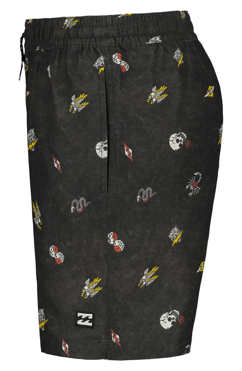 Billabong Kids' Lineup Layback Swim Trunk, Alternate, color, Raven