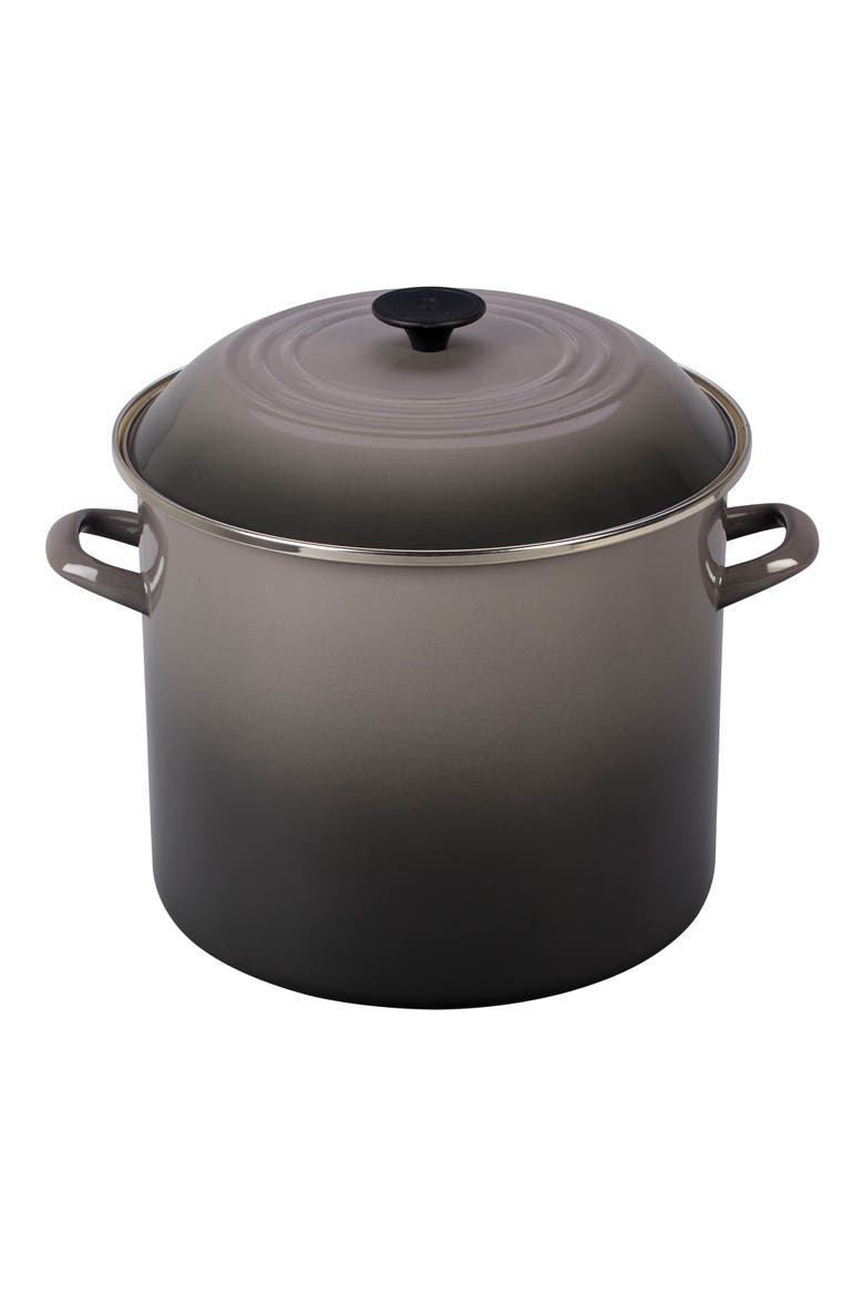 16-Quart Enameled Steel Stockpot, Main, color, OYSTER