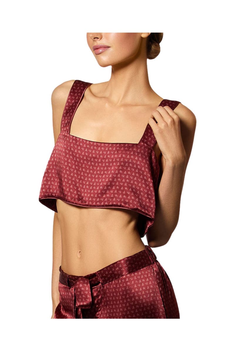 Kiki de Montparnasse Silk Lounge Moi Et Toi Bandeau, Alternate, color, Brick Dust / Rose Fauvee