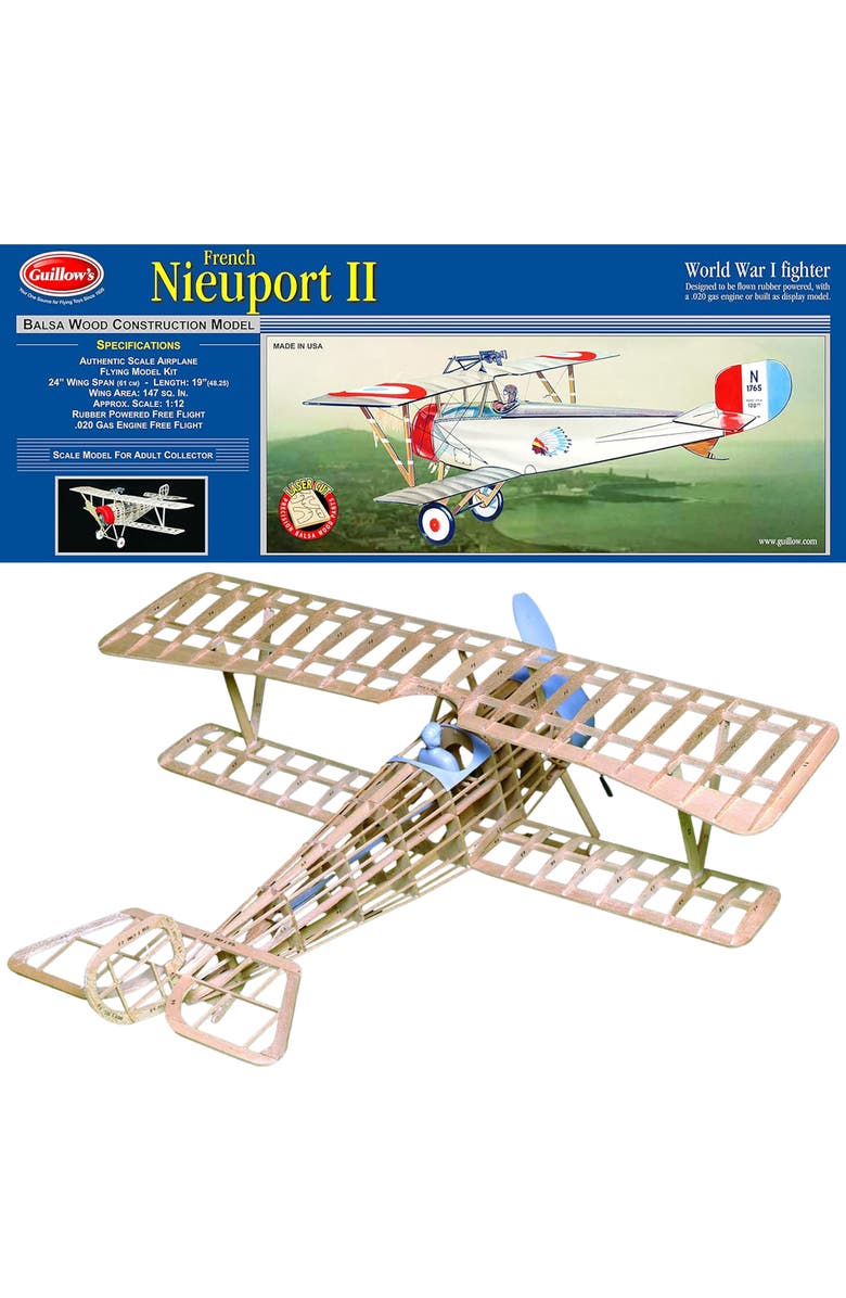 Guillow's Nieuport II Laser Cut Model Kit Small, Alternate, color, Multicolored