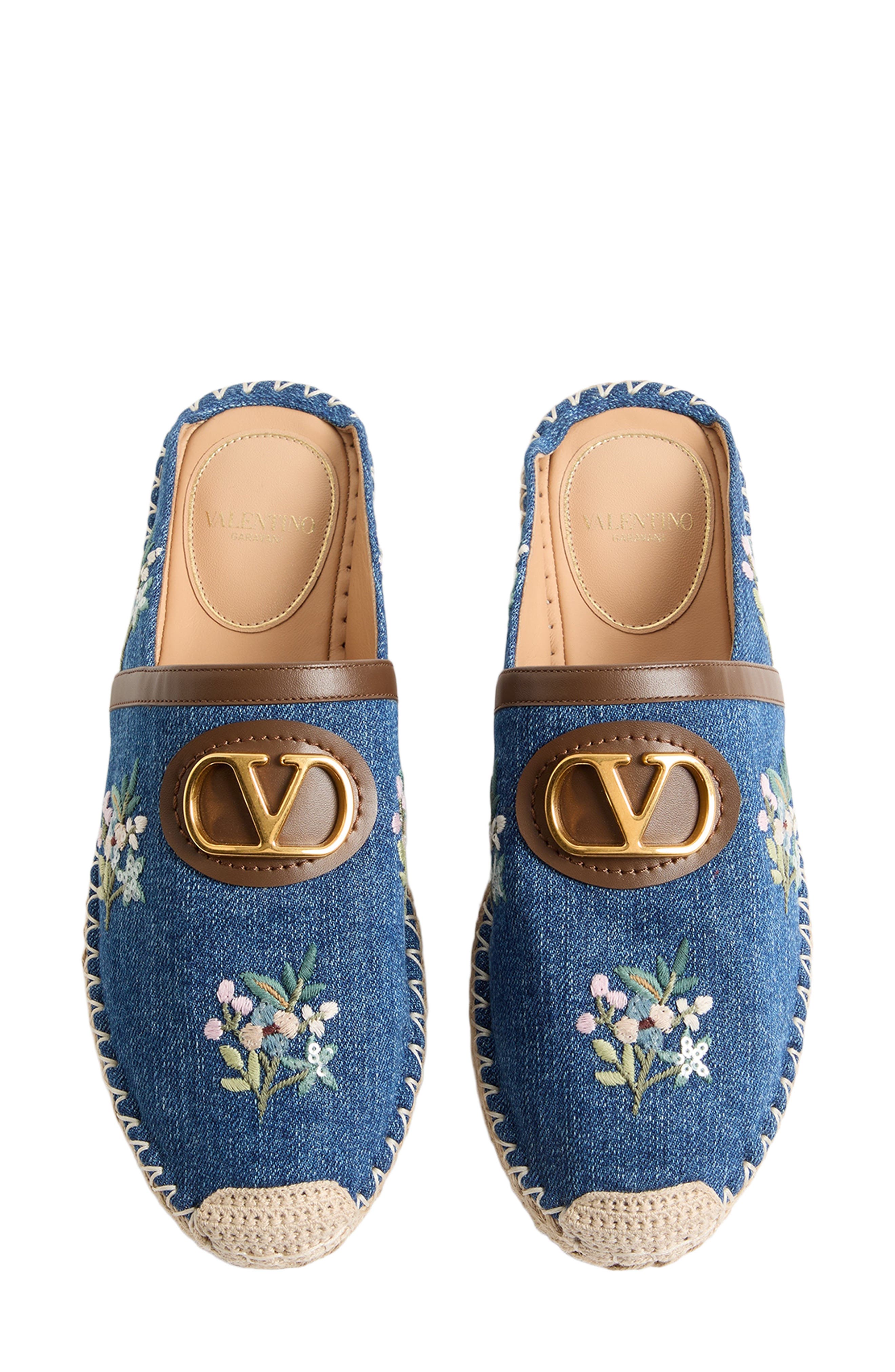 Valentino Garavani VLOGO Embroidered Espadrille Mule, Alternate, color, 