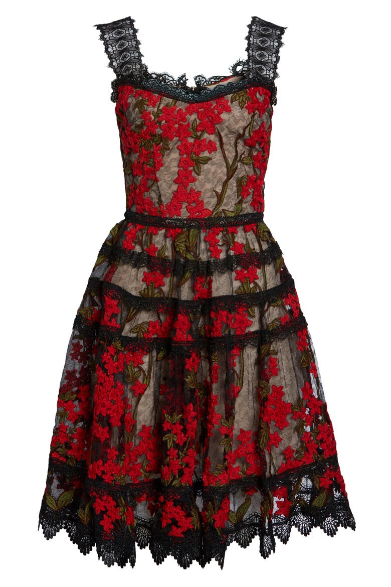 BRONX AND BANCO Elsa Sleeveless Lace Fit & Flare Dress, Alternate, color, MULTI COLOR