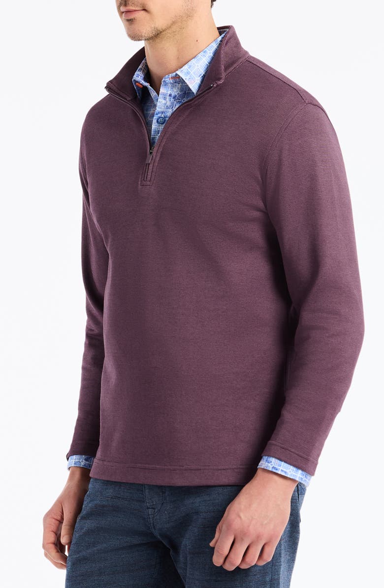 Robert Graham Troland Quarter Zip Top, Alternate, color, Plum Perfect
