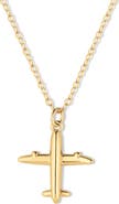 Rejected Hearts Club Catch Flights and Feelings Airplane Necklace, Gold Filled
