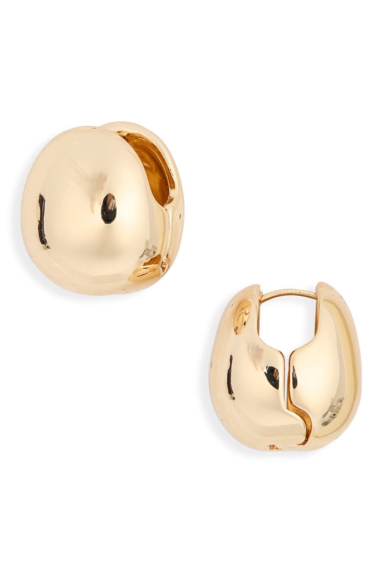 Large Dome Earrings, Main, color, GOLD
