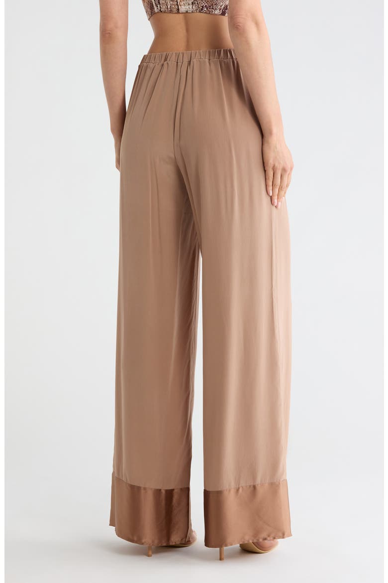 Tavia Silk Pull-On Pants, Alternate, color, CHOCOLATE MALT