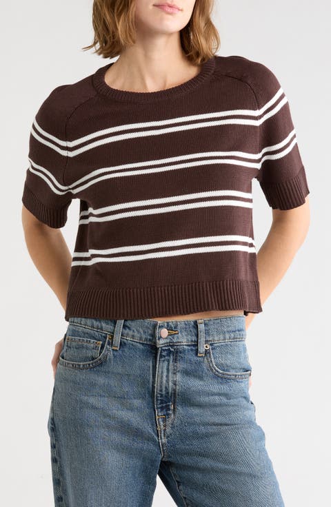Nautical Stripe Cotton Blend Sweater