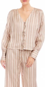 FIFTEEN TWENTY Kayla Stripe Tie Front Shirt