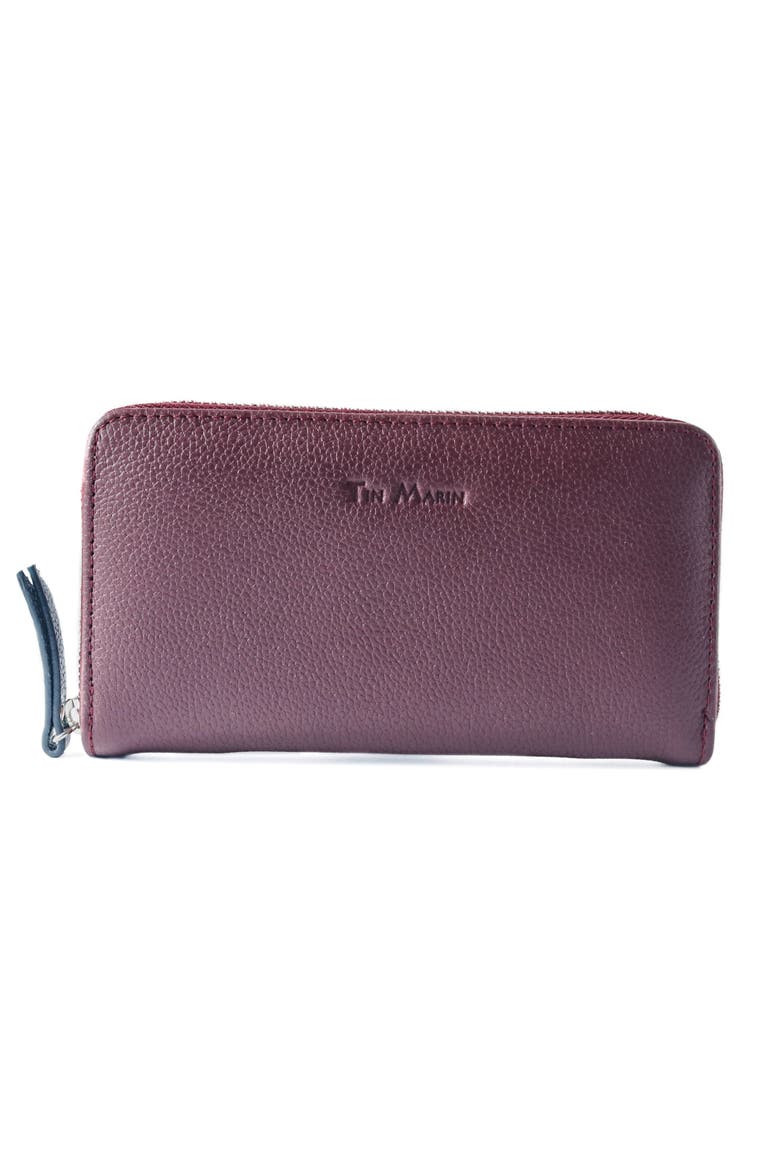 Camila Large Leather Wallet, Main, color, Burgundy