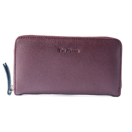 Tin Marin Camila Large Leather Wallet In Burgundy