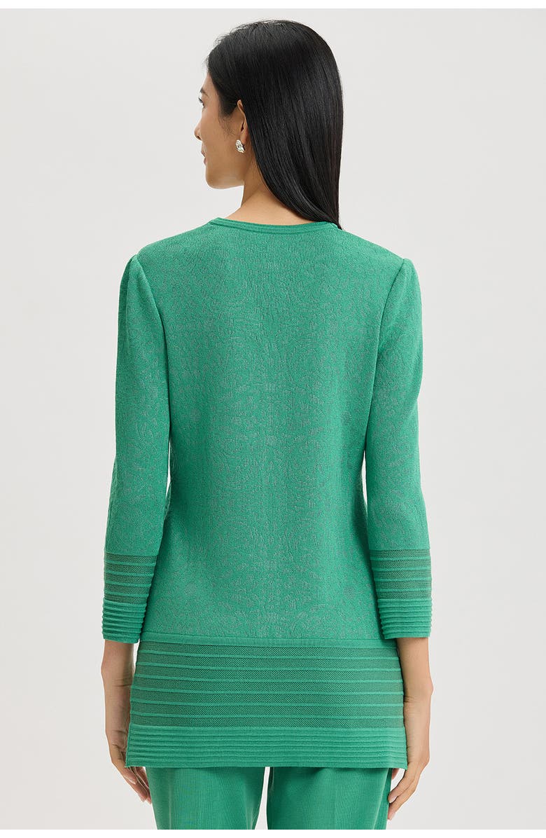 Ming Wang Classic Burnout Medallion Soft Knit Tunic, Alternate, color, Kelly Green