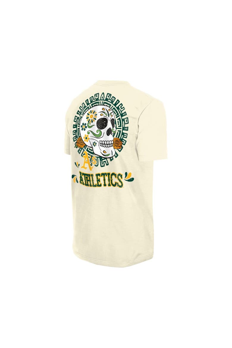 Men's New Era Natural Athletics Dia de los Muertos Sugar Skull T-Shirt, Alternate, color, Natural