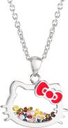 Hello Kitty Silver Plated Shaker Pendant Necklace, 18"