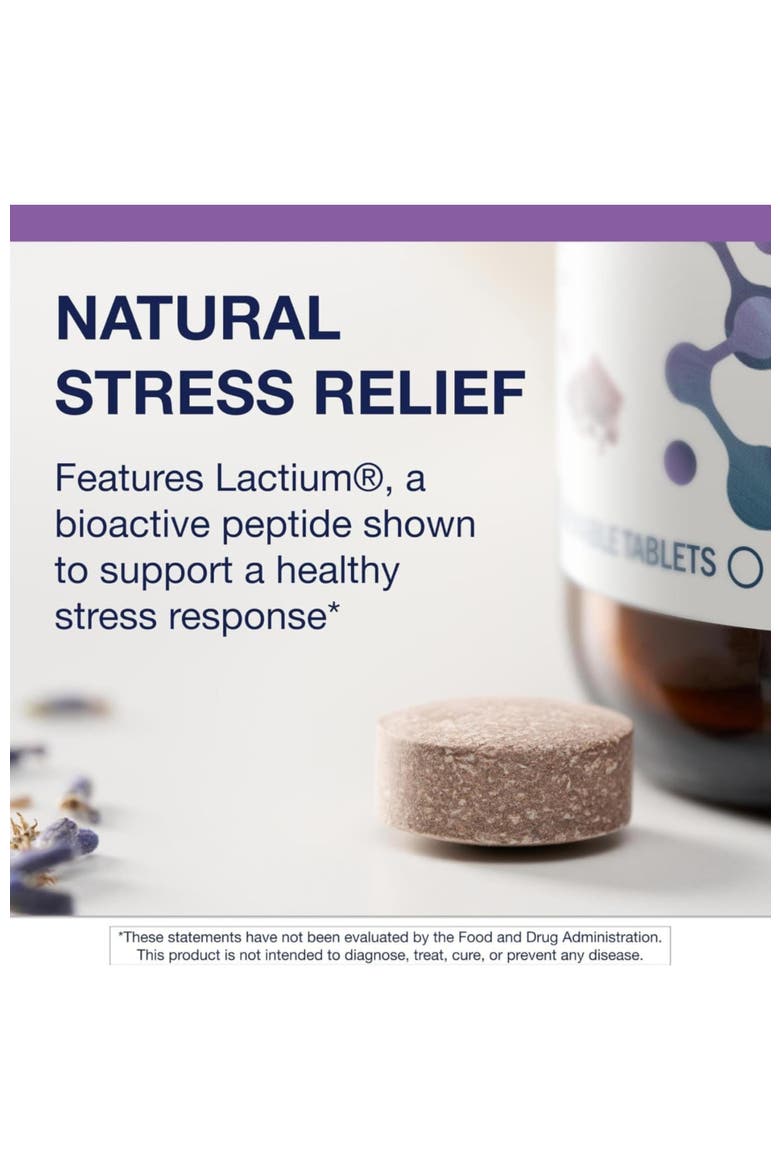 NuSera Chocolate Chewable Stress and Calm Support Supplement 30 Chewable Tablets, Alternate, color, None