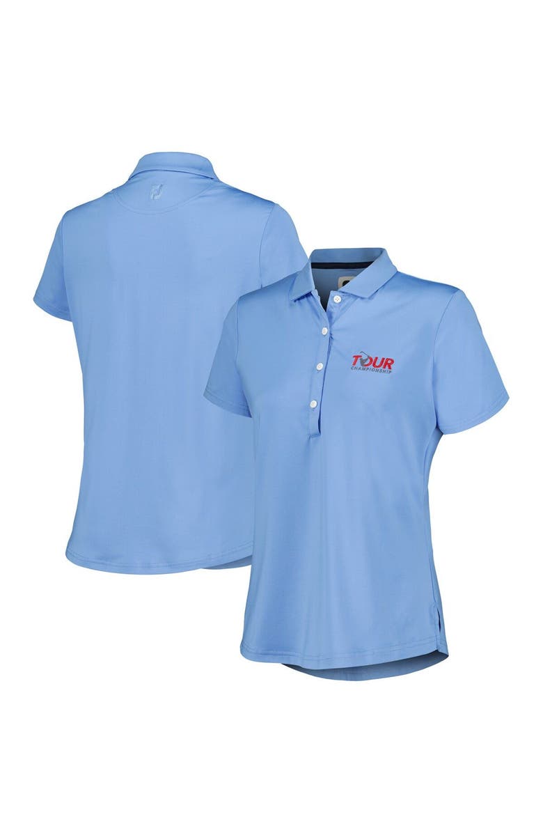 FOOTJOY Women's FootJoy Light Blue TOUR Championship Solid Lisle Polo, Main, color, Light Blue
