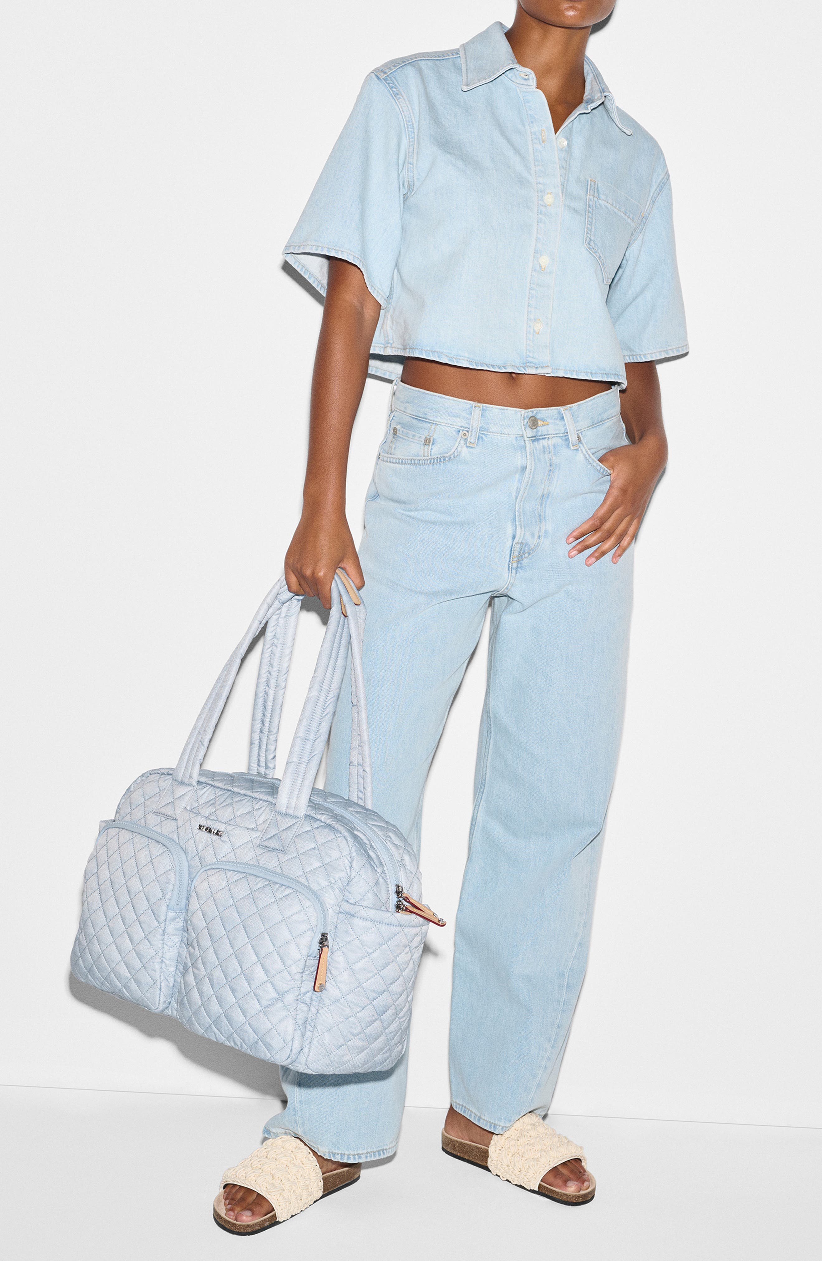 MZ Wallace Nik Quilted Duffle Bag, Alternate, color, 