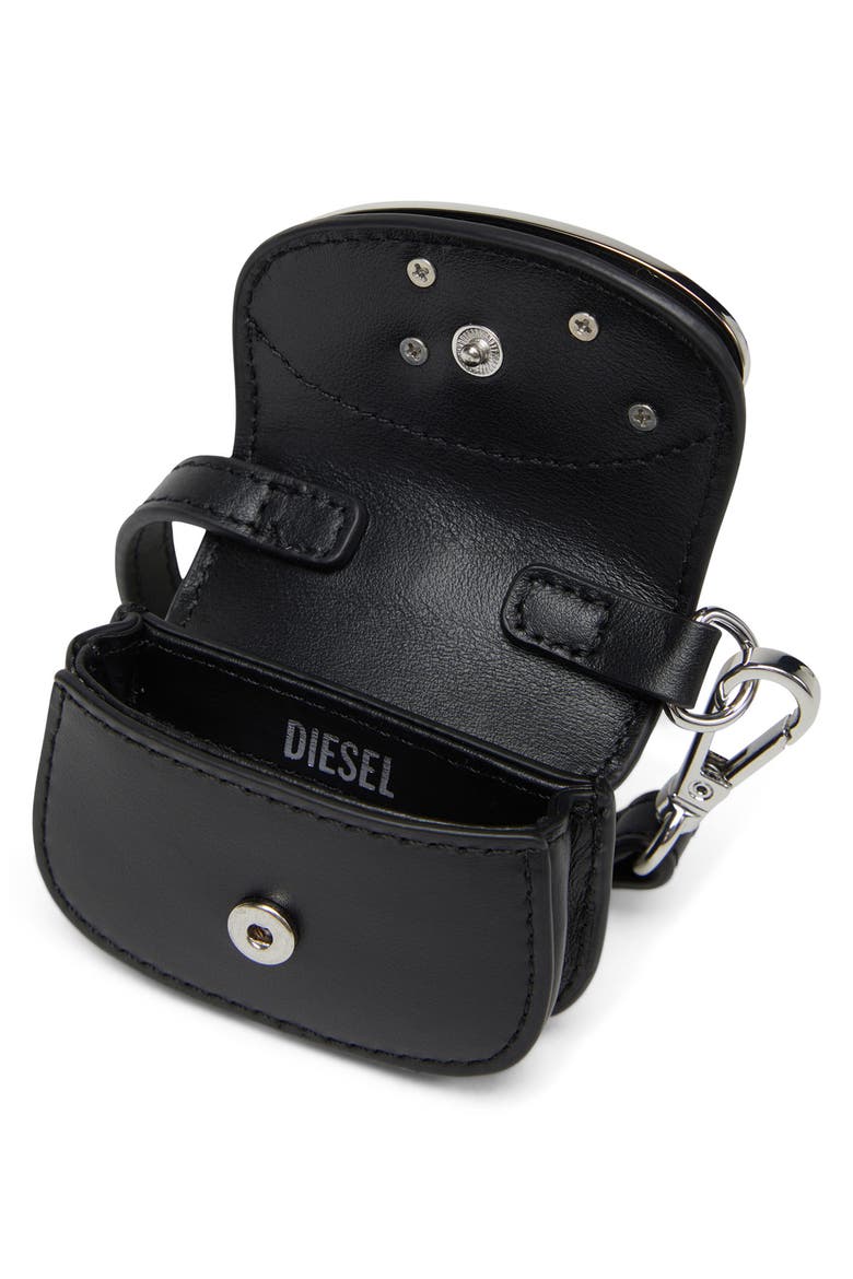 Micro 1DR Leather Bag Charm, Alternate, color, BLACK