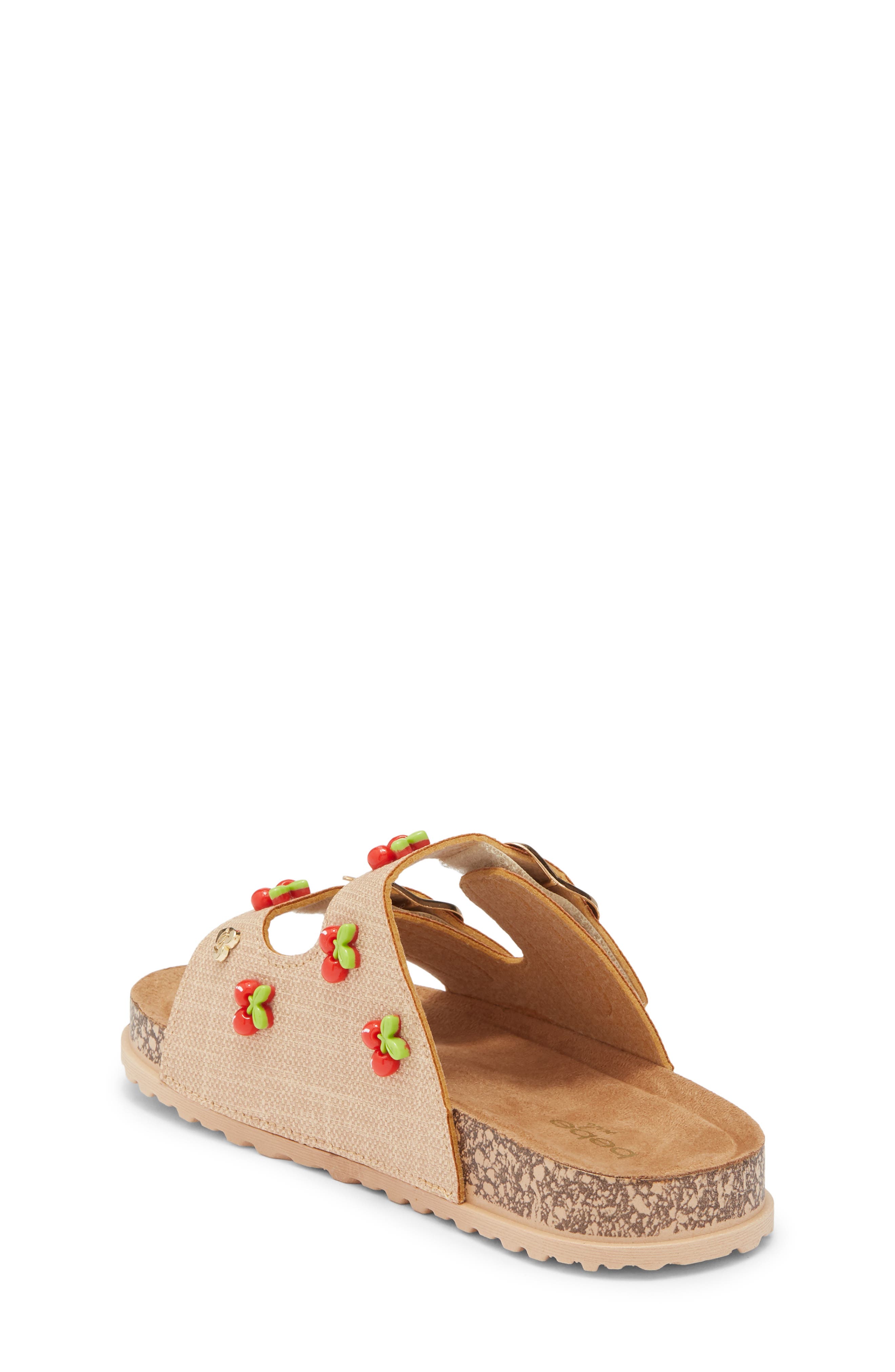bebe Kids' Cherries Sandal, Alternate, color, Tan