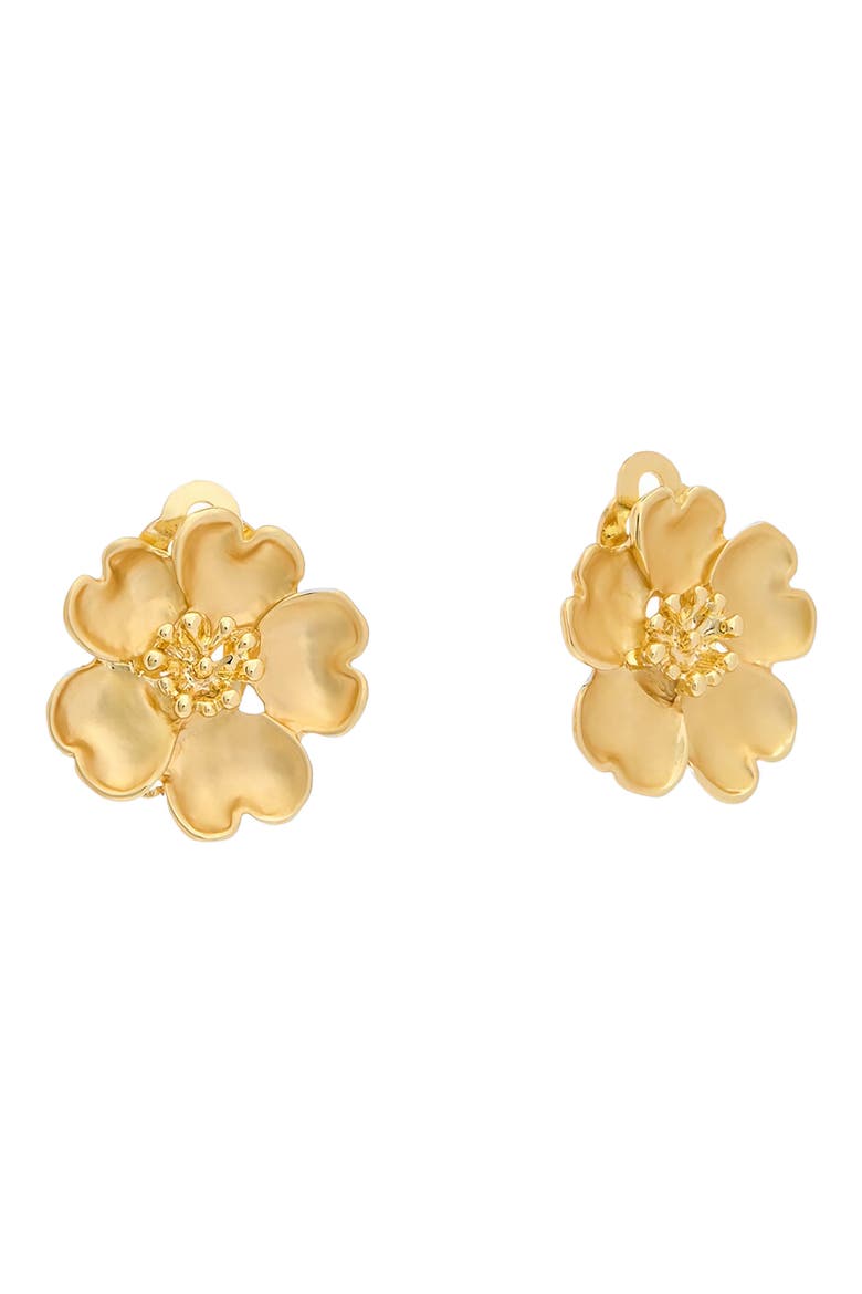 Flower Clip-On Earrings, Main, color, YELLOW