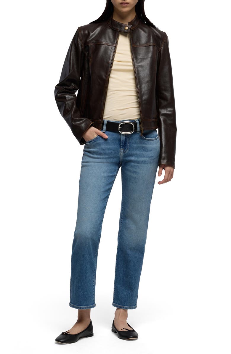 7 For All Mankind Calie Ankle Straight Leg Jeans, Alternate, color, Aquashade