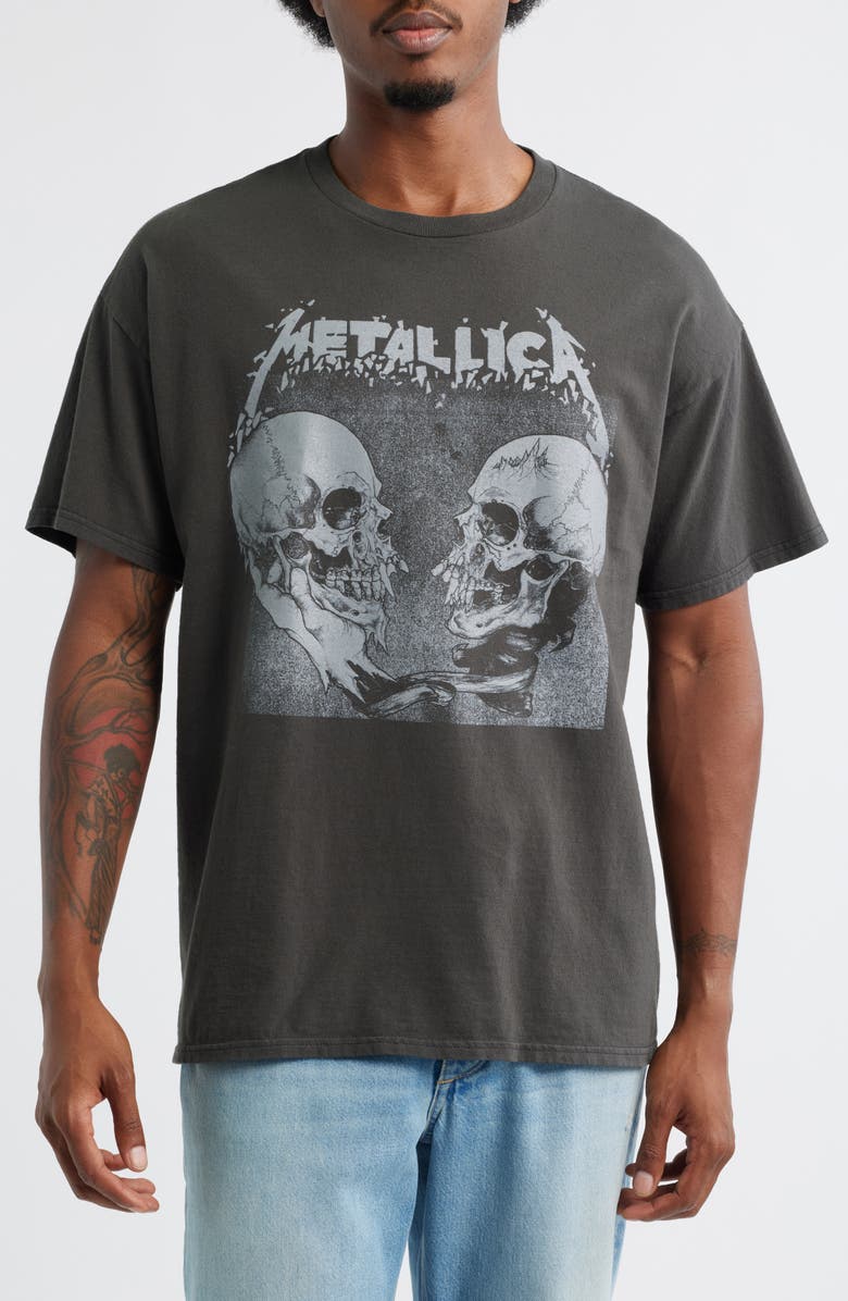 Merch Traffic Metallica Skull Graphic T-Shirt, Main, color, Charcoal Pigment Dye