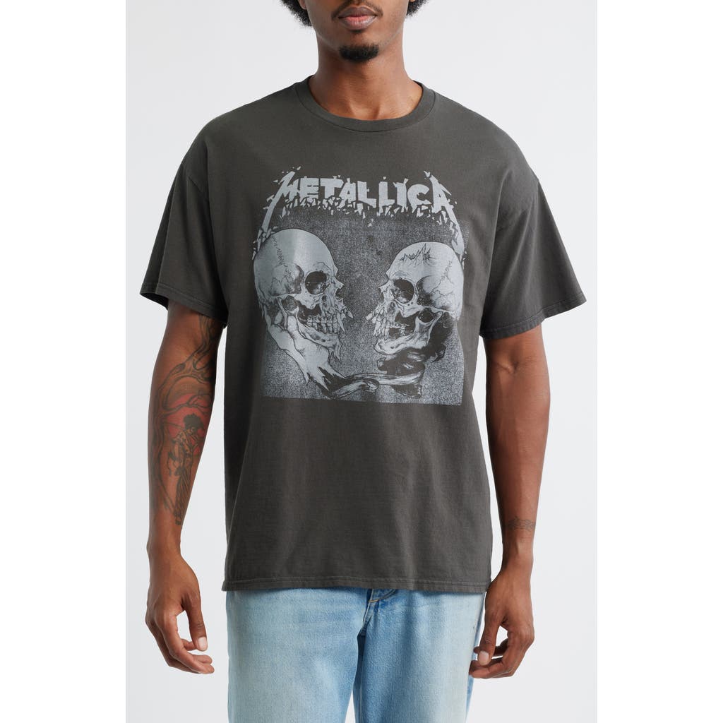 Merch Traffic Metallica Skull Graphic T-shirt In Gray