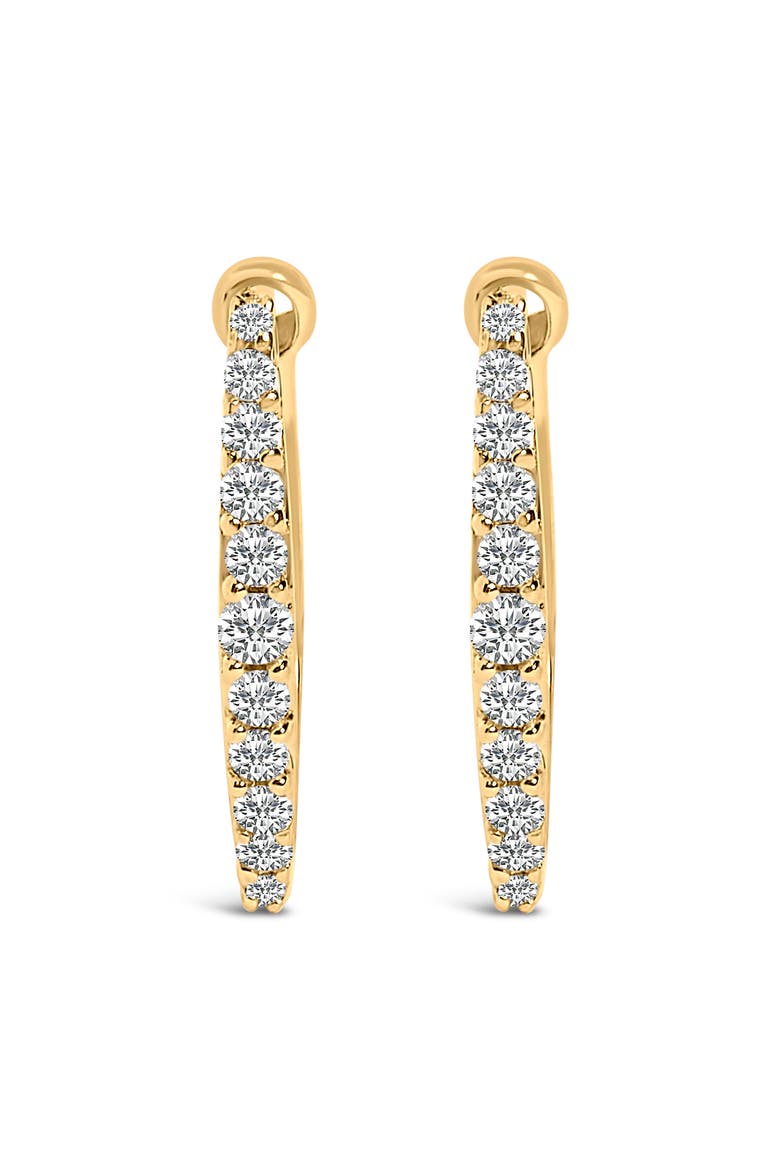 10K Gold 1/4 Cttw Lab Grown Diamond Heart Shaped Huggy Hoop Earrings, Main, color, Yellow